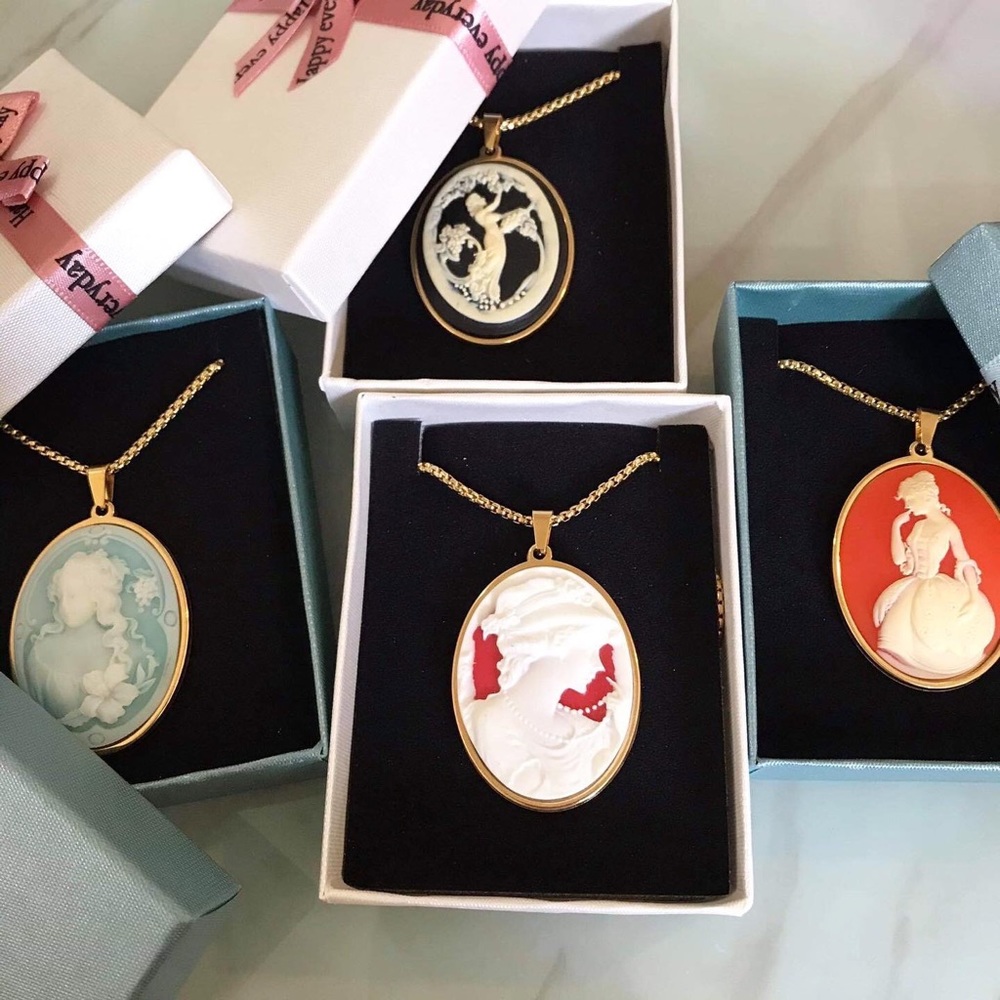 Cameo inspired Necklaces .